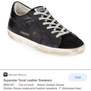 Golden Goose Superstar Black Snake Leather